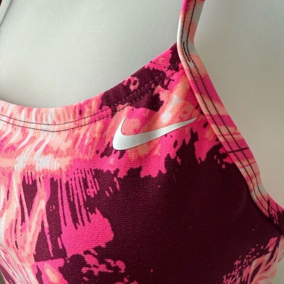 Nike Swim Solar Canopy Classic Tank Swimsuit Bordeaux 8 - Picture 4 of 9